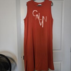 Calvin Klein Red Sleeveless Dress